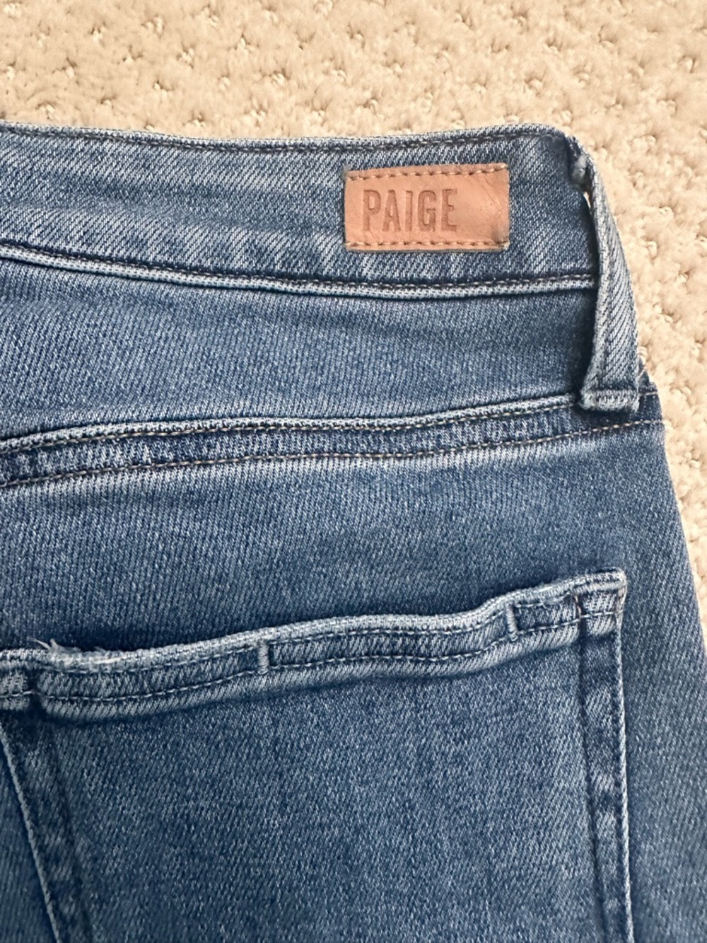 PAIGE High-Rise Medium Blue Denim Jeans